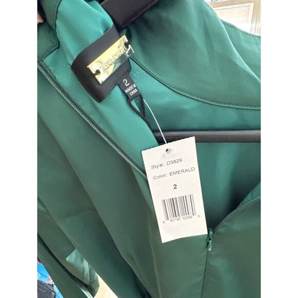 NWT Alexa Admor Emerald Green Long Sleeve High Neck Midi Dress sz 2 - Picture 10 of 10